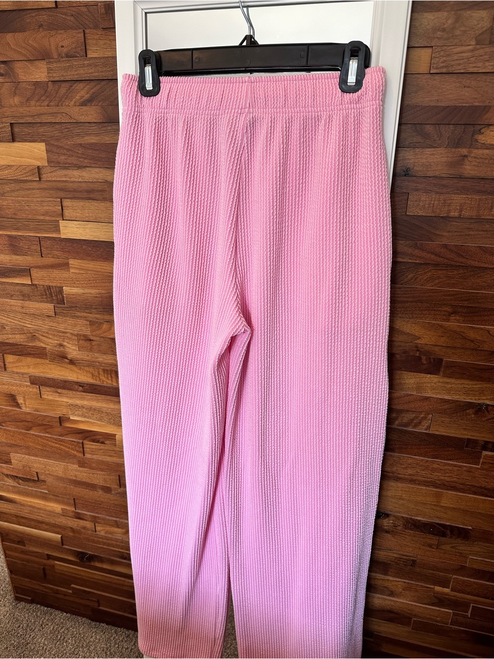 EUC🩷Zenana Raised Rib Short Sleeve Tee & Pants Set light pink - Picture 8 of 10